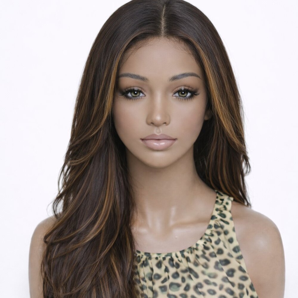 ✨22-26 Inch Layered & Styled Human Hair Lace Wig With Highlights Virgin Color✨ - Picture 8 of 16